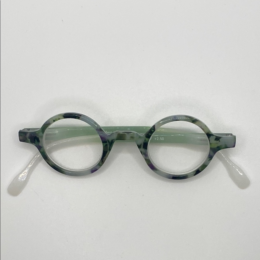 Readers.com - Green Marbled Look with Purple Accents Readers +2.50 ombré arms